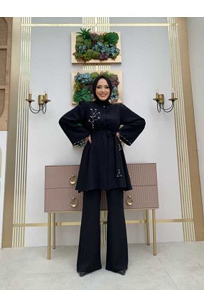 ست بالاتنه و پائین تنه حجاب مشکی زنانه رگولار Bym Fashion - کد 756795873