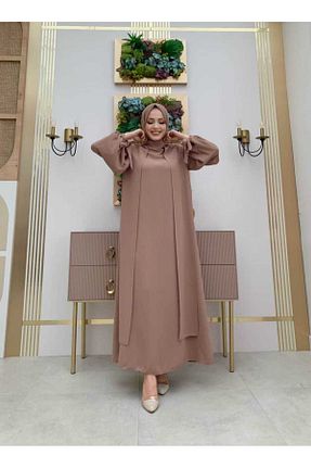 لباس حجاب قهوه ای زنانه رگولار Bym Fashion - کد 756796604