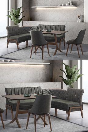 ست میز آشپزخانه سبز چوب Eymense - کد 756481141
