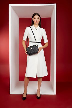 کیف دوشی مشکی زنانه چرم مصنوعی Pierre Cardin - کد 218165583