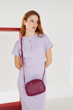 کیف دوشی زرشکی زنانه چرم مصنوعی Pierre Cardin - کد 753231289
