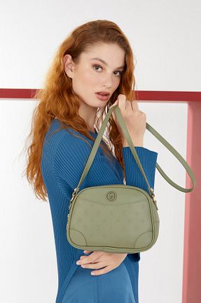 کیف دوشی سبز زنانه چرم مصنوعی Pierre Cardin - کد 753231292