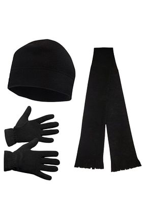 ست شال گردن و کلاه پشمی و دستکش مشکی مردانه 3 تایی AXE SPORTSWEAR - کد 757622979