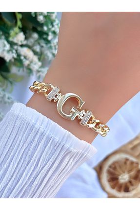 دستبند جواهر طلائی زنانه برنجی KBC STORE - کد 314060564
