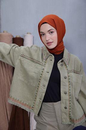 شال نارنجی زنانه پنبه ای Modakaşmir - کد 758349282