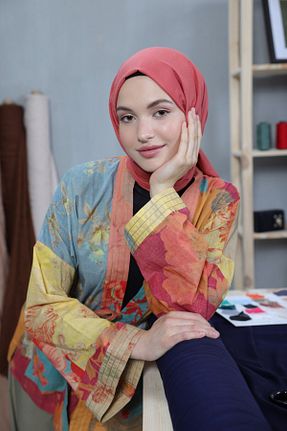 شال صورتی زنانه پنبه ای Modakaşmir - کد 758349077