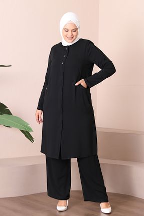 کلاه و ابایا مشکی زنانه پلی استر JALİA - کد 743801053
