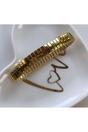 دستبند جواهر طلائی زنانه فولاد ( استیل ) کد 757752150