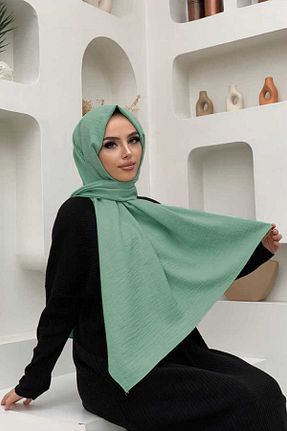 شال فیروزه ای زنانه پلی استر Bym Fashion - کد 758831709