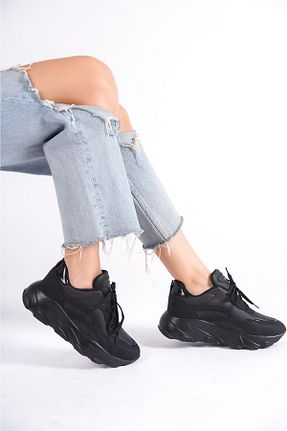 کفش اسنیکر مشکی زنانه بند دار BAKGİY - کد 758155348