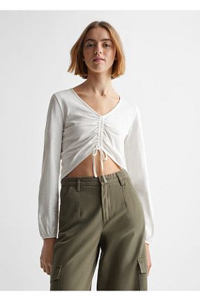 تیشرت سفید زنانه رگولار MANGO Teen - کد 472493359