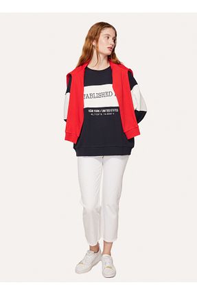 سوئیشرت سرمه ای زنانه نقش دار / کار شده Aeropostale - کد 758284691