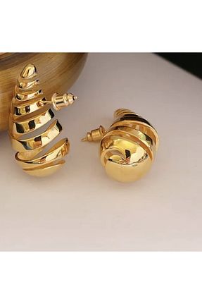 گوشواره استیل (فولاد) طلائی زنانه استیل (فولاد) CHARMLUCKY - کد 758726430