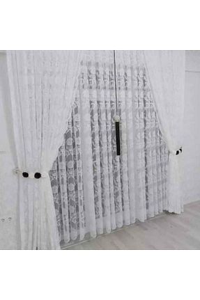 پرده زمینه بژ پلی استر DEKOR PERDE - کد 297118127