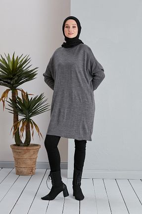 تونیک حجاب طوسی زنانه تریکو MODAMÜNASİP - کد 758815885