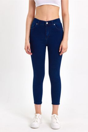 شلوار جین آبی زنانه پاچه تنگ فاق بلند کد 673892209