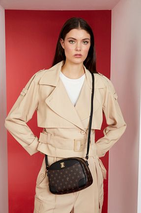 کیف دوشی قهوه ای زنانه چرم مصنوعی Pierre Cardin - کد 218165524