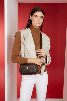 کیف دوشی قهوه ای زنانه چرم مصنوعی Pierre Cardin - کد 658968915