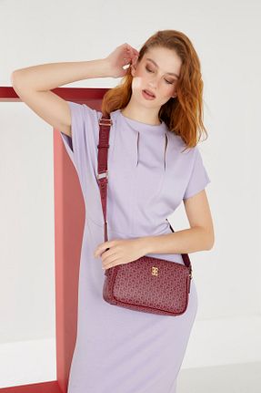 کیف دوشی زرشکی زنانه چرم مصنوعی Pierre Cardin - کد 753231275