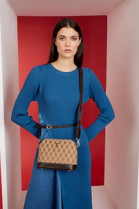 کیف دوشی قهوه ای زنانه پارچه ای Pierre Cardin - کد 758406595