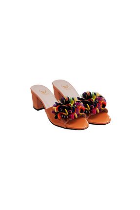 کفش مجلسی نارنجی زنانه چرم مصنوعی HAUKS SHOES - کد 758024953