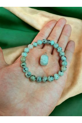دستبند جواهر فیروزه ای زنانه سنگ طبیعی NBS Beautiful Naturel Stones - کد 757330772