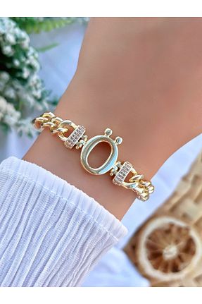 دستبند جواهر طلائی زنانه برنجی KBC STORE - کد 314503150