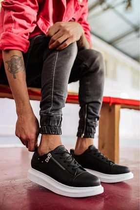 کفش اسنیکر مشکی مردانه بند دار BZ Moda - کد 757244456