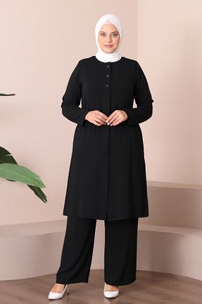 کلاه و ابایا مشکی زنانه پلی استر JALİA - کد 743801053
