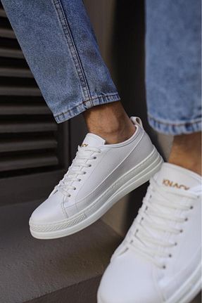 کفش اسنیکر سفید مردانه بند دار BZ Moda - کد 757750323