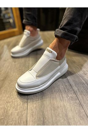 کفش اسنیکر سفید مردانه چرم مصنوعی BZ Moda - کد 757756704