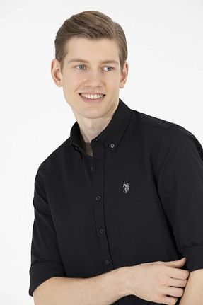 پیراهن مشکی مردانه اسلیم فیت U.S. Polo Assn. - کد 758407759