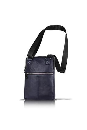 کیف پستچی سرمه ای زنانه چرم خالص fubileather - کد 758569346