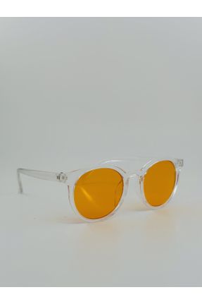 عینک آفتابی نارنجی زنانه 50 UV400 استخوان گرد کد 758738889