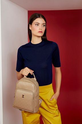 کوله پشتی قهوه ای زنانه سایز متوسط Pierre Cardin - کد 753231298