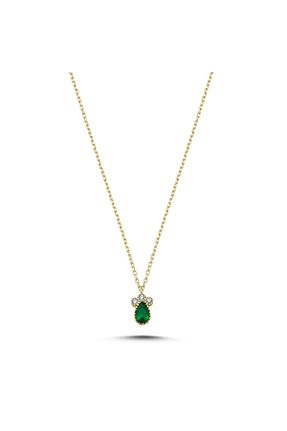 گردنبند طلا سبز زنانه 14 عیار HEMS JEWELLERY - کد 757278419