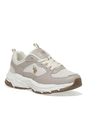 کفش اسنیکر بژ زنانه بند دار U.S. Polo Assn. - کد 757146395