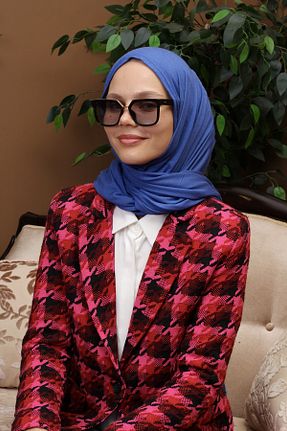 شال آبی زنانه پنبه ای SpecialScarf Hijab Fashion - کد 758322464