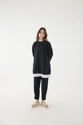 ست بالاتنه و پائین تنه حجاب مشکی زنانه رگولار Moylin - کد 757406281