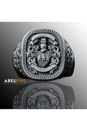 انگشتر نقره مردانه زیرکن Abel Custom Ring - کد 757429331