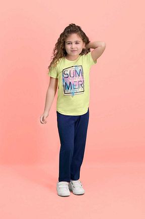 ست لباس راحتی زرد بچه گانه پنبه ای Rolypoly - کد 5926256
