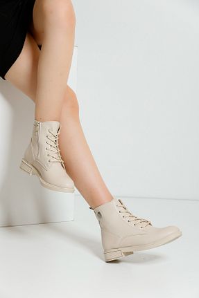 بوت / نیم بوت بژ زنانه چرم مصنوعی eformoda by emre yılmaz - کد 758762367