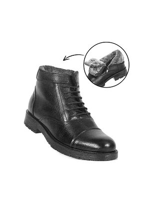 بوت / نیم بوت مشکی مردانه چرم خالص Geppetto - کد 757614692