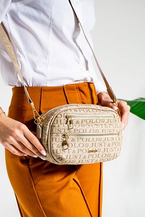 کیف دوشی طوسی زنانه چرم مصنوعی Just Polo - کد 528494522