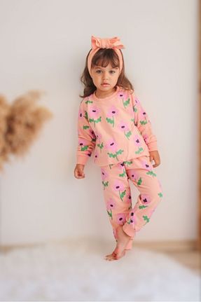 ست بالاتنه و پائین تنه صورتی بچه گانه بافتنی Fil Kids - کد 757829489