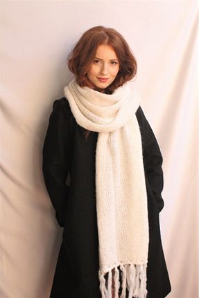 شال سفید زنانه اکریلیک bySenaAkca - کد 155341546