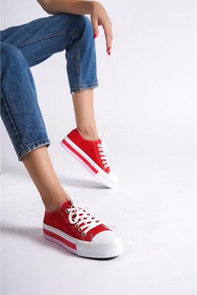 کفش بیرون قرمز زنانه پارچه ای wefashion - کد 758078194