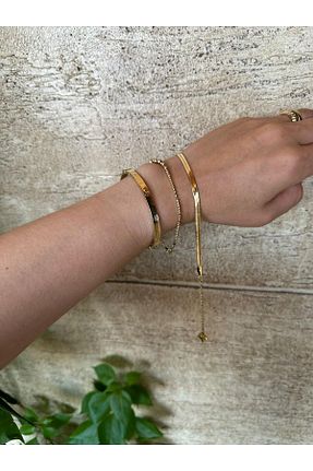 دستبند استیل (فولاد) طلائی زنانه استیل (فولاد) Narish - کد 758858654