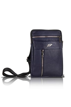 کیف پستچی سرمه ای زنانه چرم خالص fubileather - کد 758569346