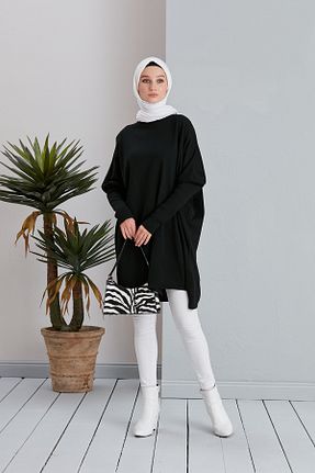تونیک حجاب مشکی زنانه تریکو MODAMÜNASİP - کد 758810594